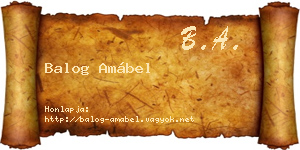 Balog Amábel névjegykártya
