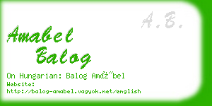 amabel balog business card